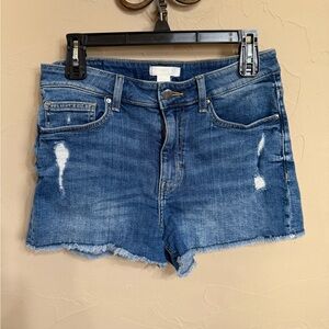 H&M Blue Jean Shorts with Distressed Details - 8